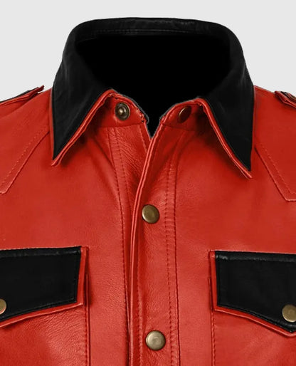 Men's Red Native Leather Jacket