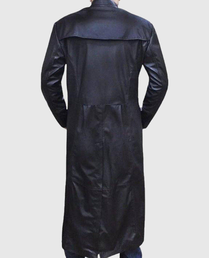 Neo Matrix Keanu Reeves Black Trench Coat