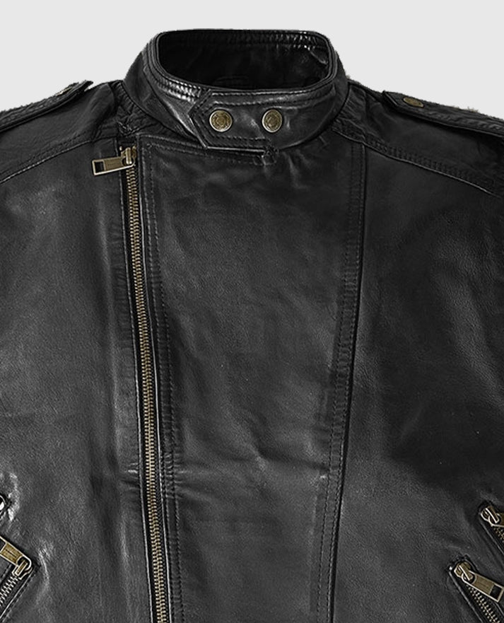 Classic Men's Black Biker Leather Vest