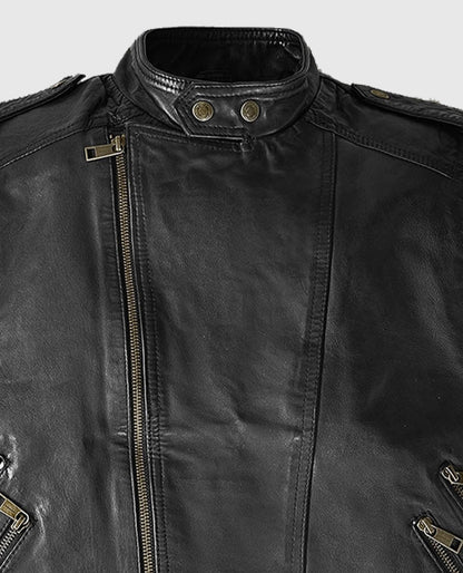Classic Men's Black Biker Leather Vest