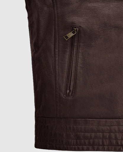 Men's Road Shaper Dark Brown Leather Vest