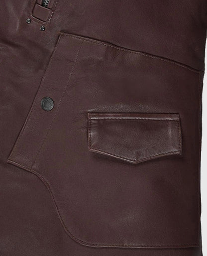 Men's Falcon Rider Burgundy Leather Jacket