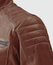 Men's Firefly Moto Tan Leather Jacket