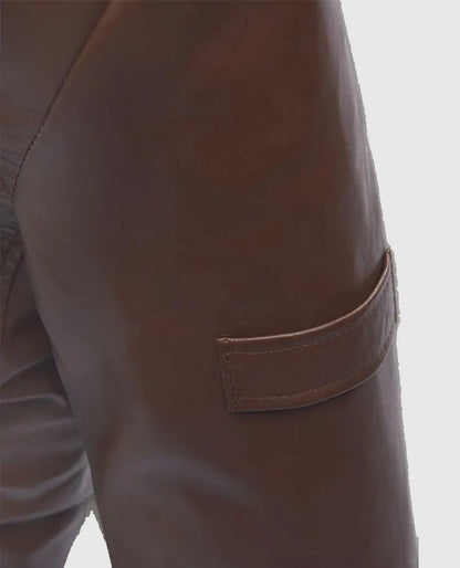 Men's Shirt Style Brown Leather Jacket