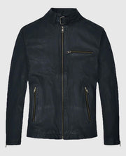 Jim Carrey Blue Leather Jacket