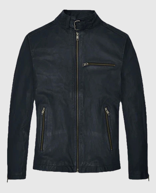 Jim Carrey Blue Leather Jacket