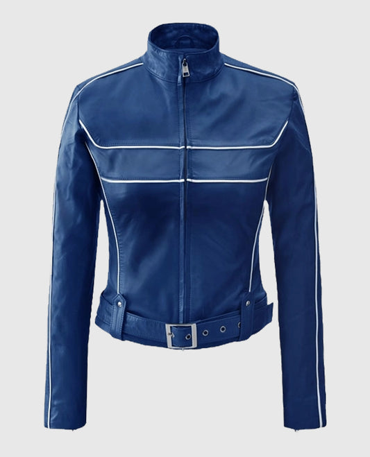 Jennifer Morrison Once Upon a Time Blue Leather Jacket