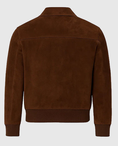 David Beckham Brown Suede Leather Jacket