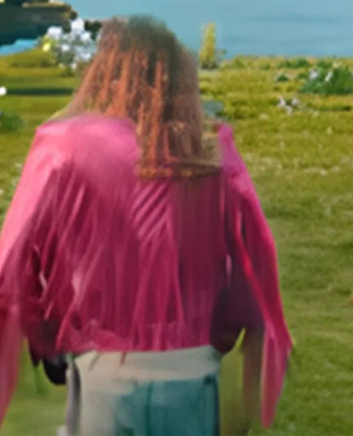 A Minecraft Movie Jason Momoa Pink Leather Jacket