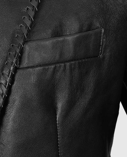 Men's Black Medieval Leather Blazer