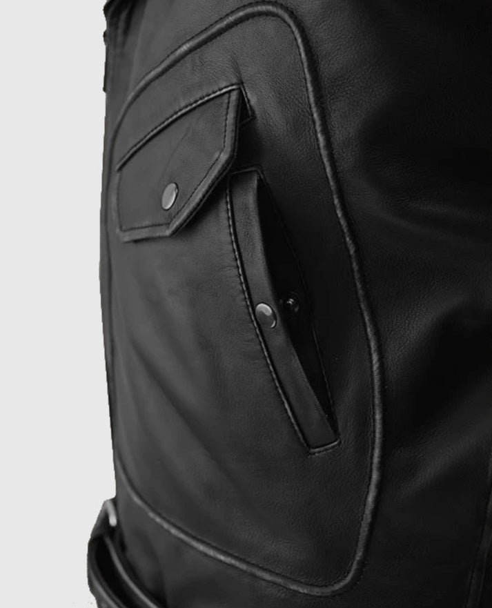 Men's Street Style Leather Biker Jacket