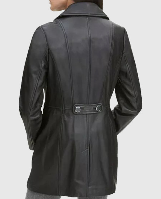 Women's Black Petite Trench Coat