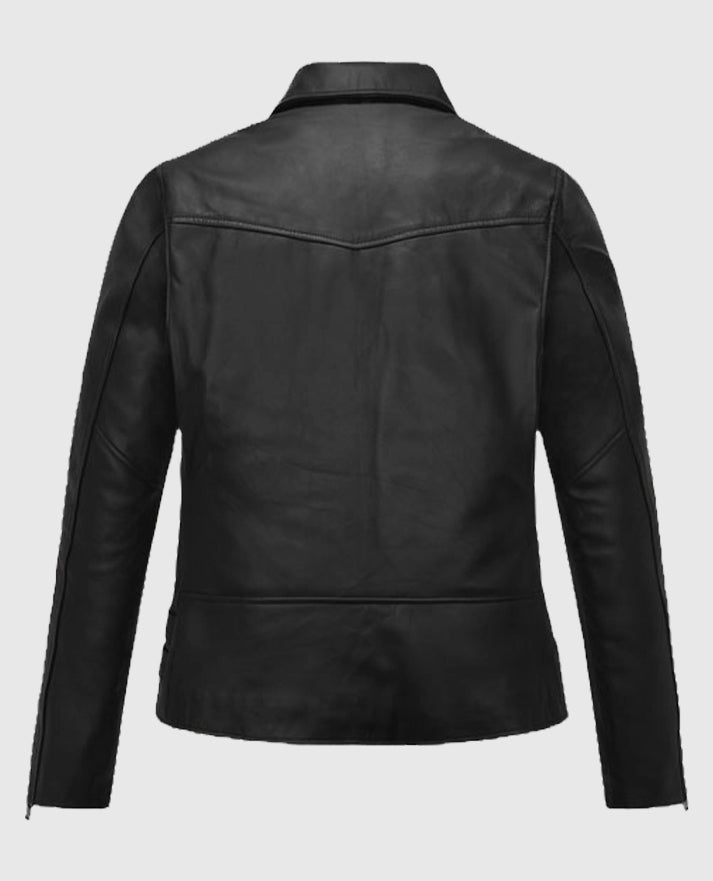 Bruna Marquezine Blue Beetle Leather Jacket