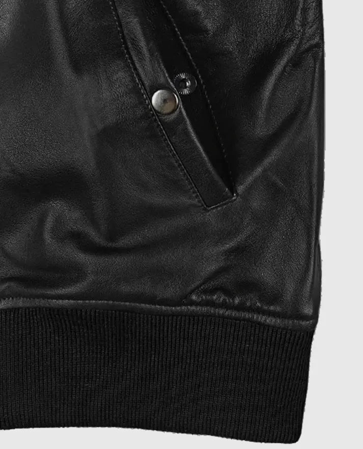 Men's Leather MA-1 Bomber Jacket