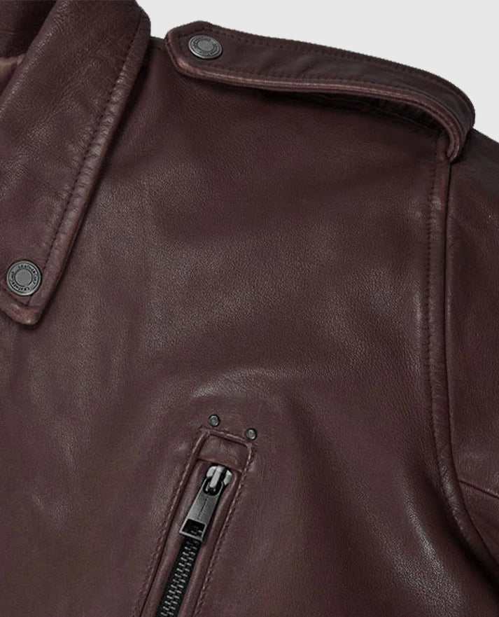 Men's Falcon Rider Burgundy Leather Jacket