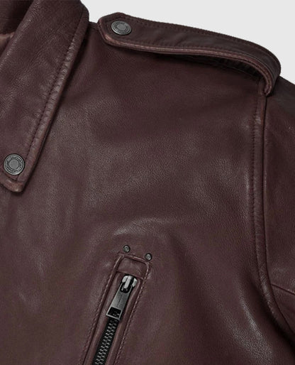 Men's Falcon Rider Burgundy Leather Jacket