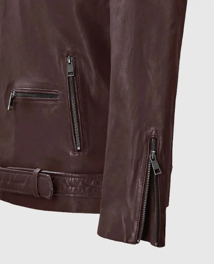 Men's Riding Rutland Burgundy Leather Jacket