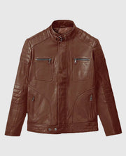 Men's Firefly Moto Tan Leather Jacket