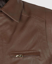 Men's Brown Hunter Bomber Leather Jacket