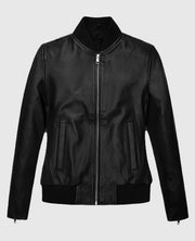Jennifer Aniston Black Leather Bomber Jacket