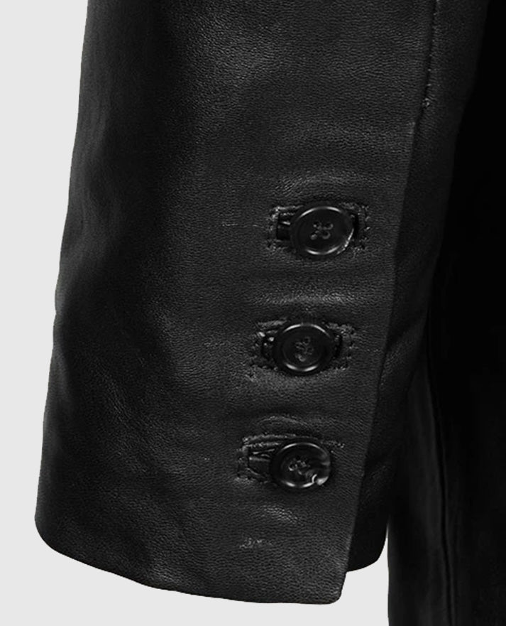 Men's Black Medieval Leather Blazer