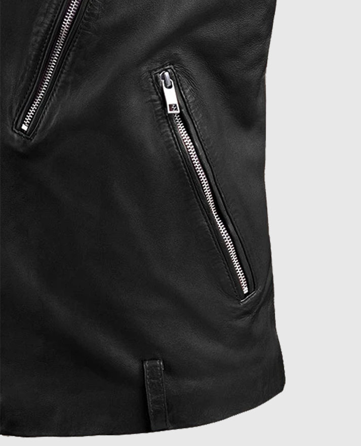 Men's Biker Beast Black Leather Jacket