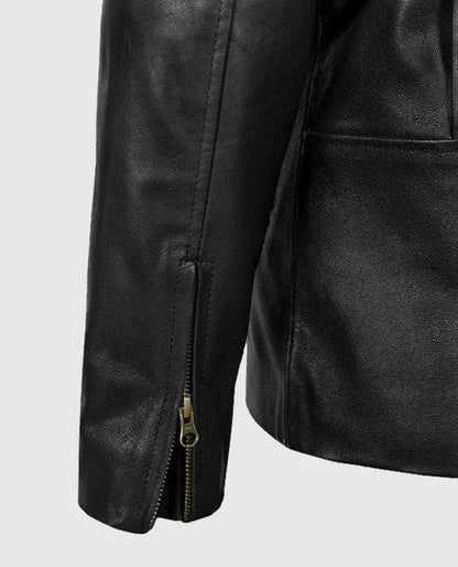 Men's Slim Fit Black Leather Jacket