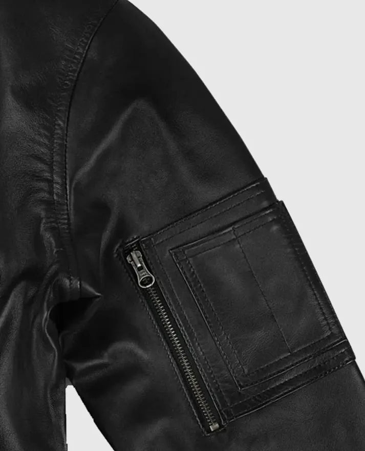 Men's Leather MA-1 Bomber Jacket