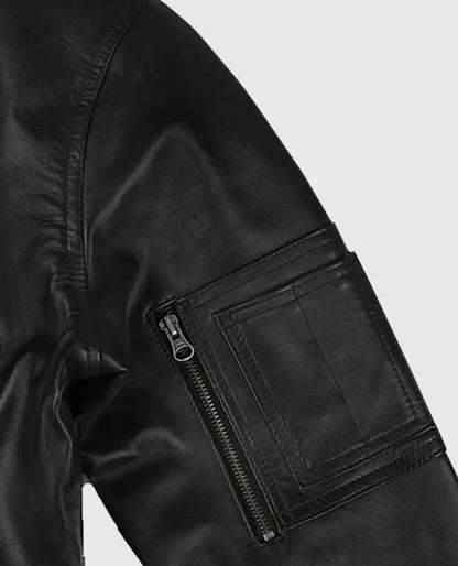 Men's Leather MA-1 Bomber Jacket