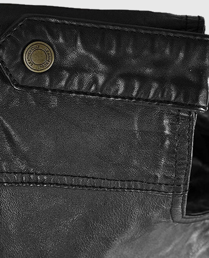 Classic Men's Black Biker Leather Vest