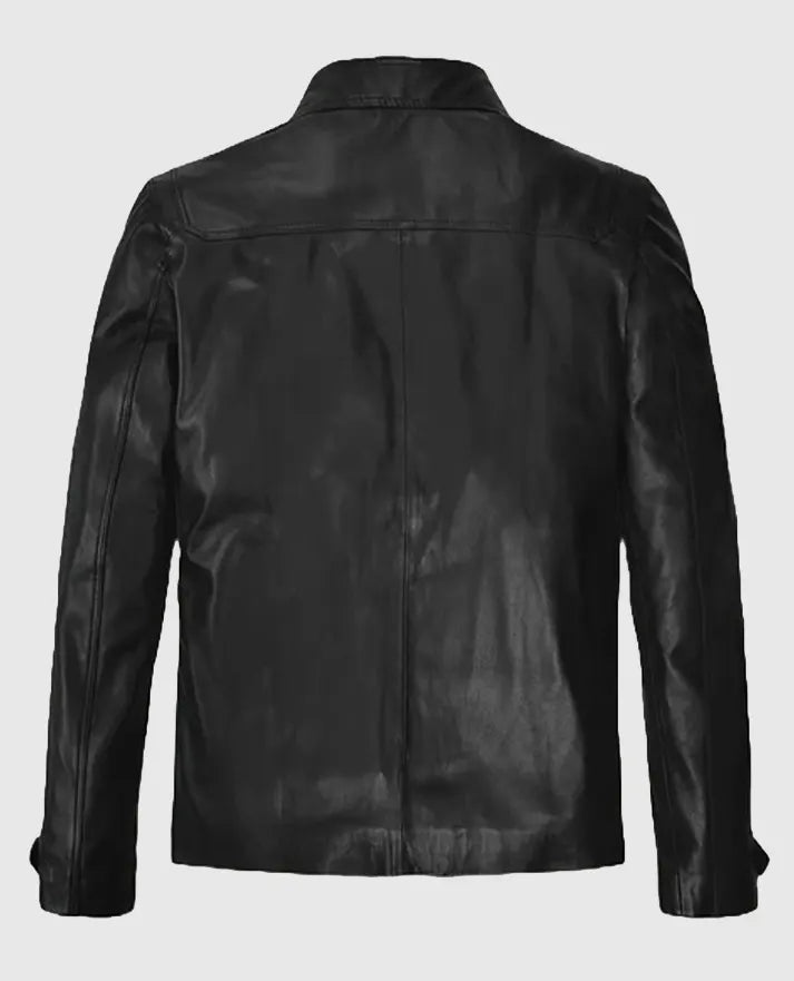 Paul Wesley Vampire Diaries Black Leather Jacket