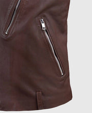 Men's Biker Beast Burgundy Leather Jacket