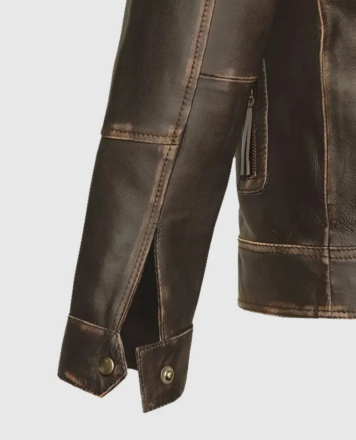 Men's Retro Dark Brown Leather Jacket