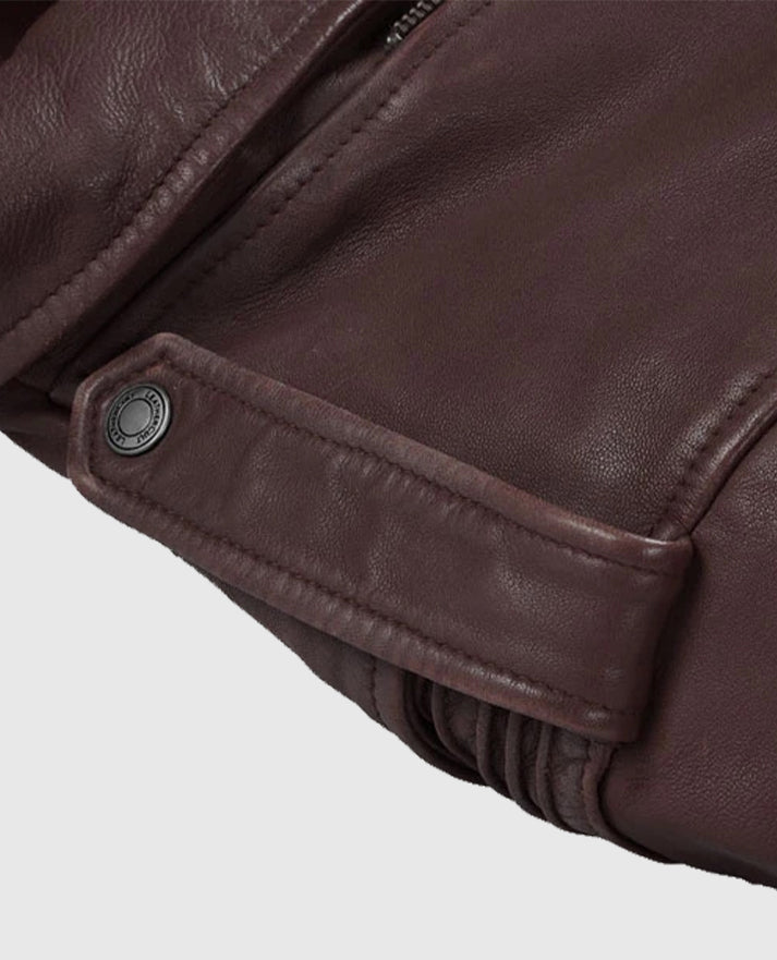 Men's Falcon Rider Burgundy Leather Jacket