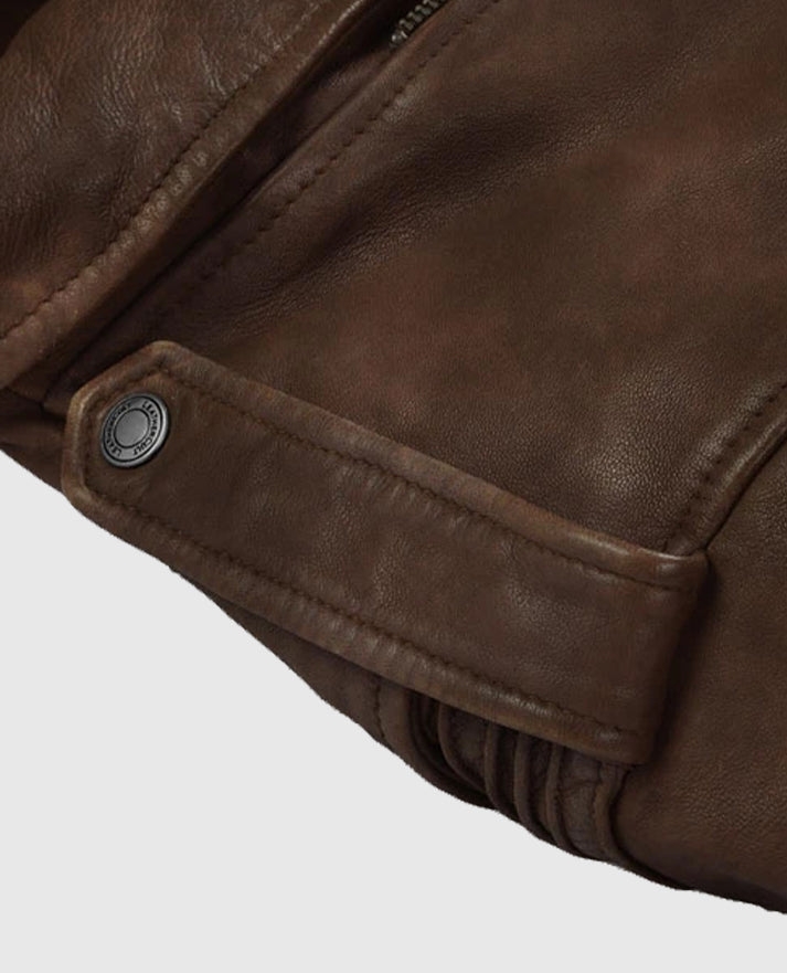 Falcon Spanish Brown Rider Leather Jacket For Men