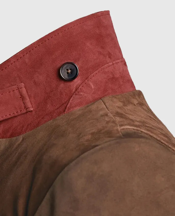 Men's Suede Safari Hickory Leather Blazer