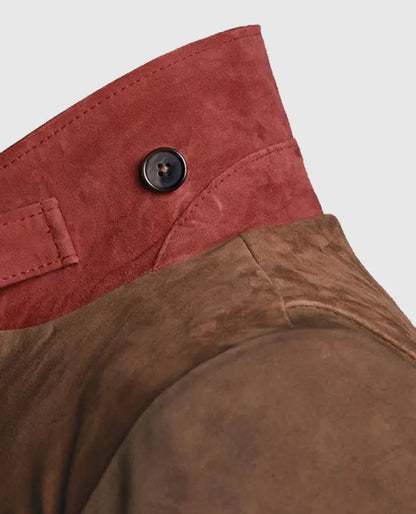 Men's Suede Safari Hickory Leather Blazer