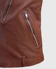 Men's Tan Beast Biker Leather Jacket