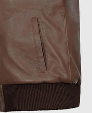 Men's Brown Hunter Bomber Leather Jacket