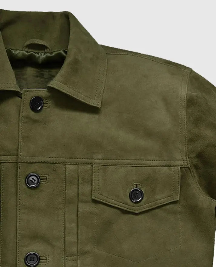 Ryan Reynolds Green Suede Jacket