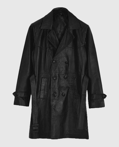 Men's Vintage 1970's Trench Leather Coat