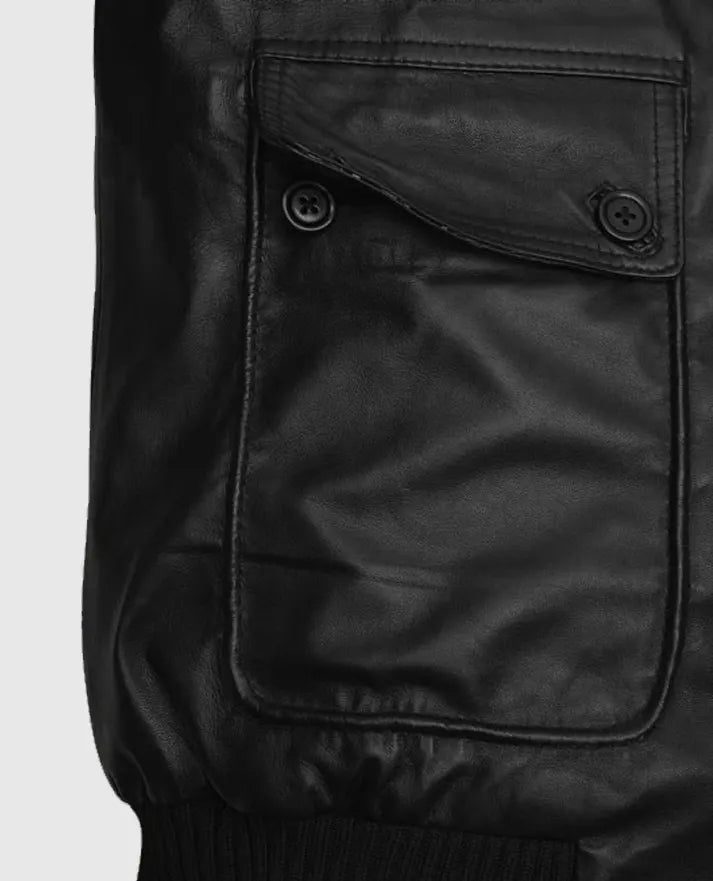 Ryan Reynolds Black Bomber Leather Jacket