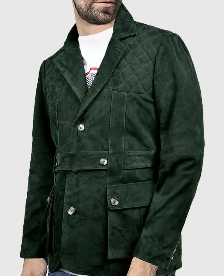 Safari Forest Suede Leather Blazer For Men