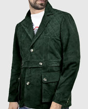 Safari Forest Suede Leather Blazer For Men