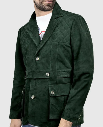 Safari Forest Suede Leather Blazer For Men