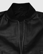 Jennifer Aniston Black Leather Bomber Jacket