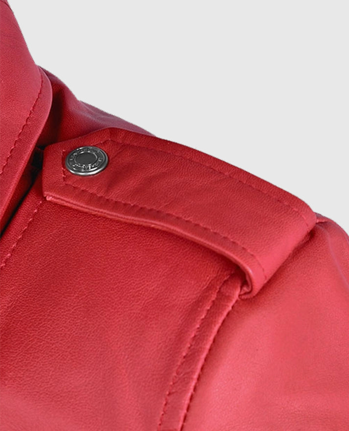 Women's Soft Raspberry Red Leather Jacket