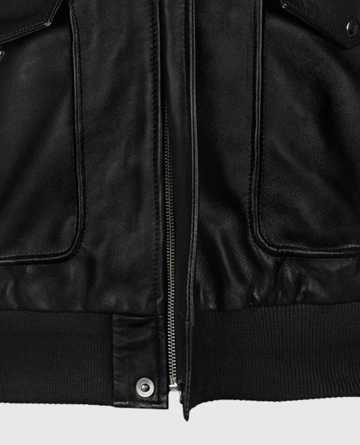 A2 Flight Bomber Leather Jacket For Men
