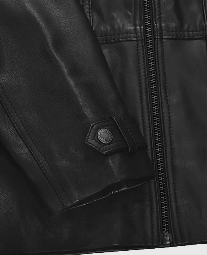 Paul Wesley Vampire Diaries Black Leather Jacket