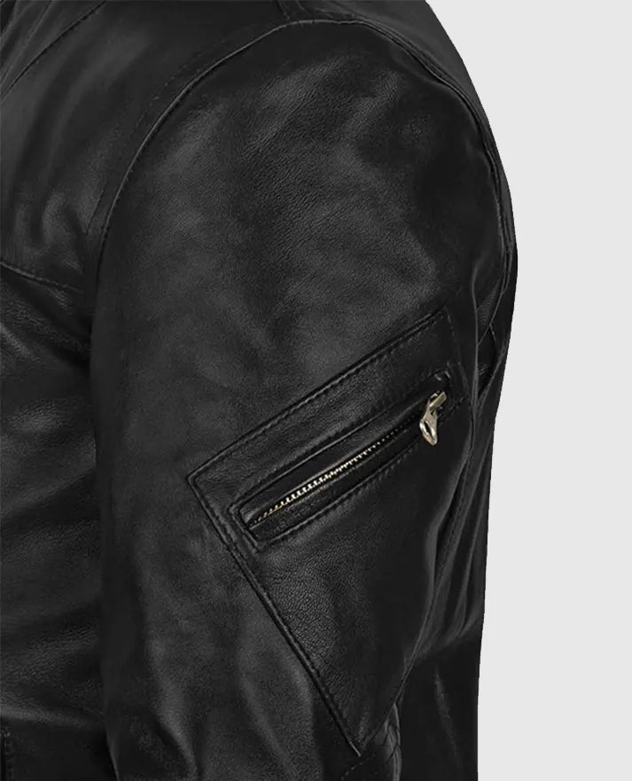 Men's Military Command Leather Jacket